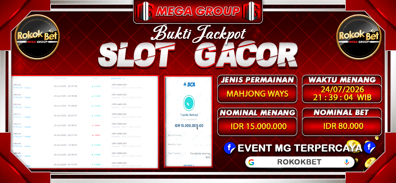 Bukti JP situs Rokokbet hari Jumat, 24 Juli 2026