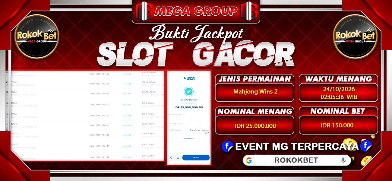 Bukti JP situs Rokokbet hari Sabtu, 24 Oktober 2026