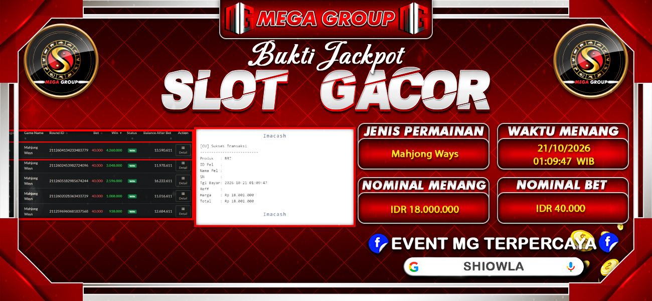 Bukti JP situs Shiowla hari Rabu, 21 Oktober 2026