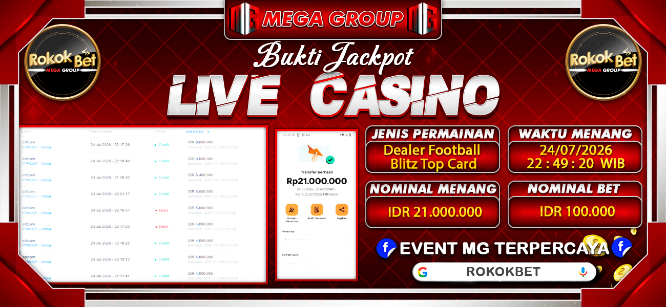Bukti JP situs Rokokbet hari Jumat, 24 Juli 2026