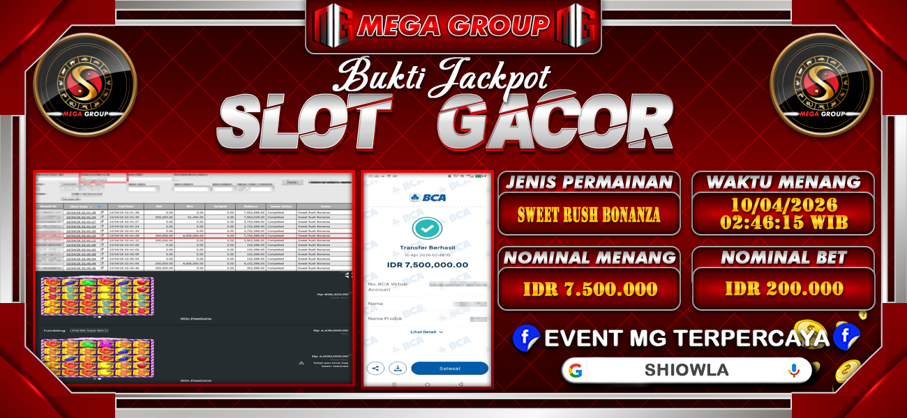 Bukti JP situs Shiowla hari Jumat, 10 April 2026